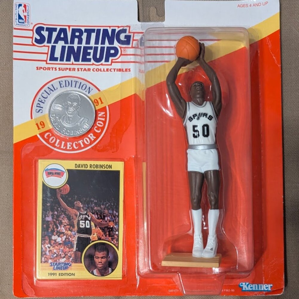 1991 David Robinson Starting Lineup Figure – San Antonio Spurs – Sealed w/ Coin